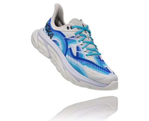 All Gender Hoka One One Clifton Edge Geometric Road Running Shoes Dazzling Blue / Blue Flower | LFJGIH295