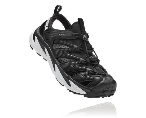 All Gender Hoka One One Hopara Hiking Sandals Black / White | ZKASWB419