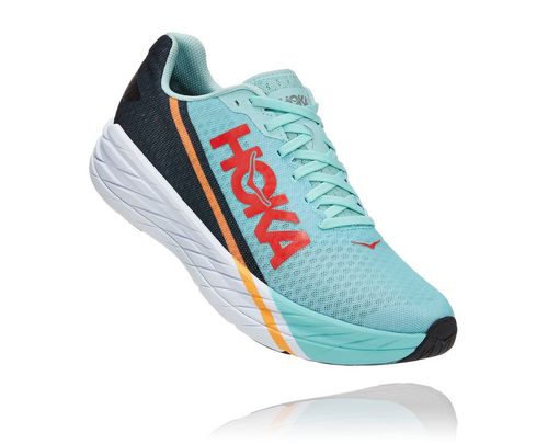 All Gender Hoka One One Rocket X Road Running Shoes Eggshell Blue / Black | PLOYTI319