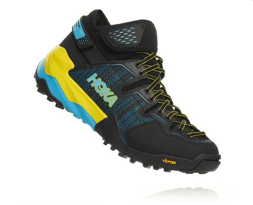 Men's Hoka One One Arkali Hiking Shoes Black / Cyan / Citrus | DYCKGU975