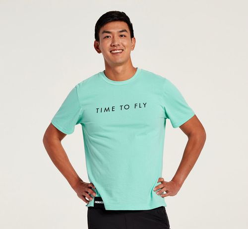 Men's Hoka One One Brand Tee Running Tees Cascade | PURVJI267