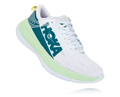 Men's Hoka One One Carbon X Road Running Shoes Green Ash / White | BIAKGW463