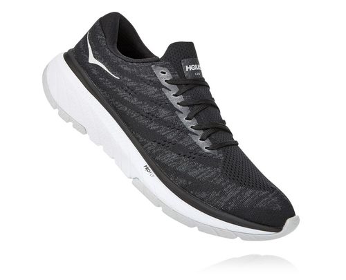 Men's Hoka One One Cavu 3 Road Running Shoes Black / White | HMLZKT186