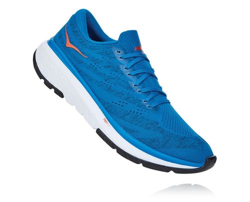 Men's Hoka One One Cavu 3 Road Running Shoes Imperial Blue / White | TVEQFZ213