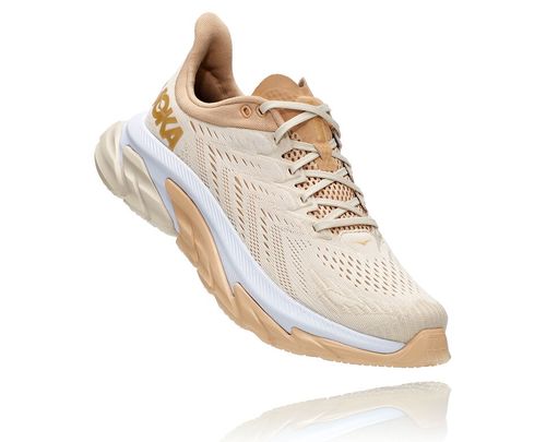 Men's Hoka One One Clifton Edge Road Running Shoes Almond Milk / Beige | DCVTXI296