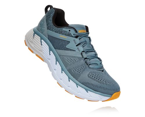 Men's Hoka One One Gaviota 2 Road Running Shoes Lead / Anthracite | KLYEHZ842