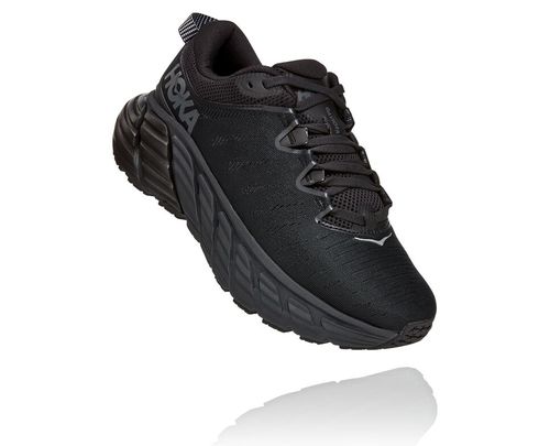 Men's Hoka One One Gaviota 3 Road Running Shoes Black / Black | ZCYIHX219