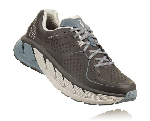 Men's Hoka One One Gaviota Leather Trail Running Shoes Charcoal / Tradewinds | AFXDUQ829