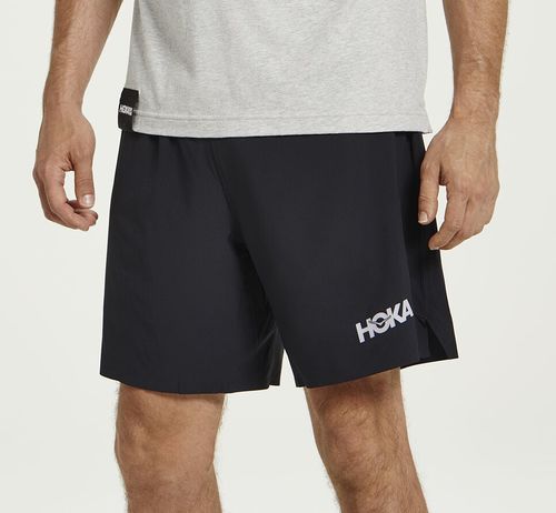 Men's Hoka One One Glide 7" Shorts Black | HRJGIT953