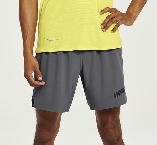 Men's Hoka One One Glide 7" Shorts Castlerock | GMWKDO837