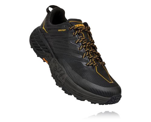 Men's Hoka One One Speedgoat 4 GORE-TEX Trail Running Shoes Anthracite / Dark Gull Grey | SDXORJ369