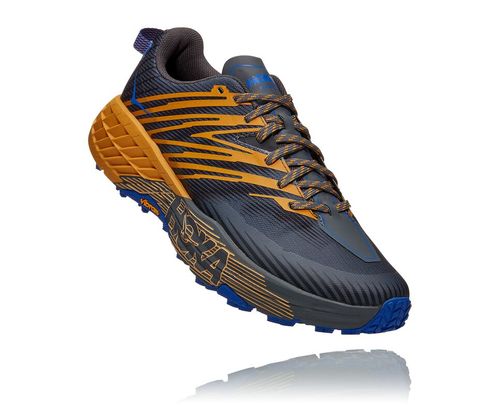 Men's Hoka One One Speedgoat 4 Trail Running Shoes Castlerock / Golden Yellow | JFDGEW798