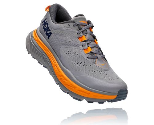 Men's Hoka One One Stinson Atr 6 Trail Running Shoes Frost Gray / Bright Marigold | PILZGJ634