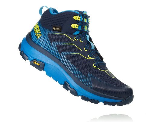 Men's Hoka One One Toa GORE-TEX Hiking Boots Black Iris / Blue | ECTWKG194