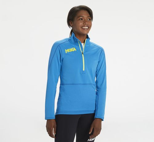 Women's Hoka One One 1/2 Zip Midlayer Running Tops Diva Blue | SNJOBH168