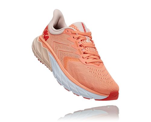 Women's Hoka One One Arahi 5 Road Running Shoes Cantaloupe / Silver Peony | PGRYEK897