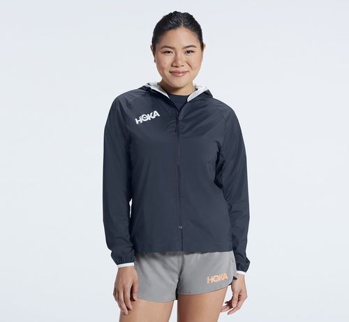 Women's Hoka One One Full-Zip Wind Jackets Outerspace | JLMRWO978