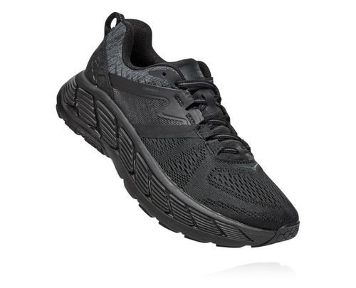 Women's Hoka One One Gaviota 2 Road Running Shoes Black / Dark Shadow | WJMUIQ189