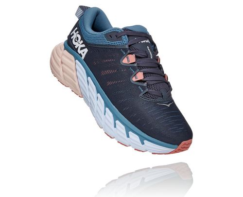 Women's Hoka One One Gaviota 3 Road Running Shoes Ombre Blue / Rosette | TNPSVZ597