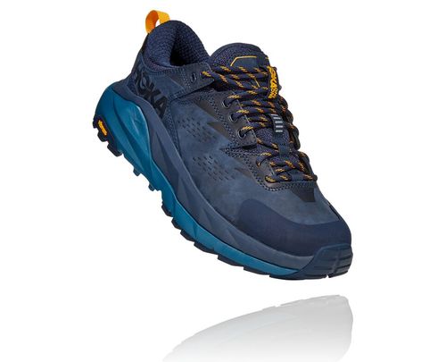 Women's Hoka One One Kaha Low GORE-TEX Hiking Boots Black Iris / Moroccan Blue | VNACPK679