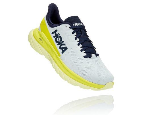 Women's Hoka One One Mach 4 Road Running Shoes Blue Flower / Citrus | DHKFIX270