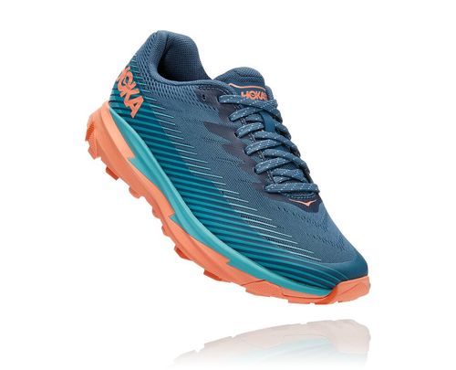 Women's Hoka One One Torrent 2 Trail Running Shoes Real Teal / Cantaloupe | FASVYO613