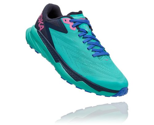 Women's Hoka One One Zinal Trail Running Shoes Atlantis / Outer Space | FGQWZM238