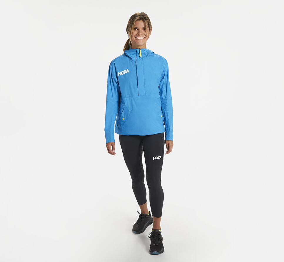 All Gender Hoka One One Anorak Packable Lightweight Jackets Diva Blue | UCDLIB403