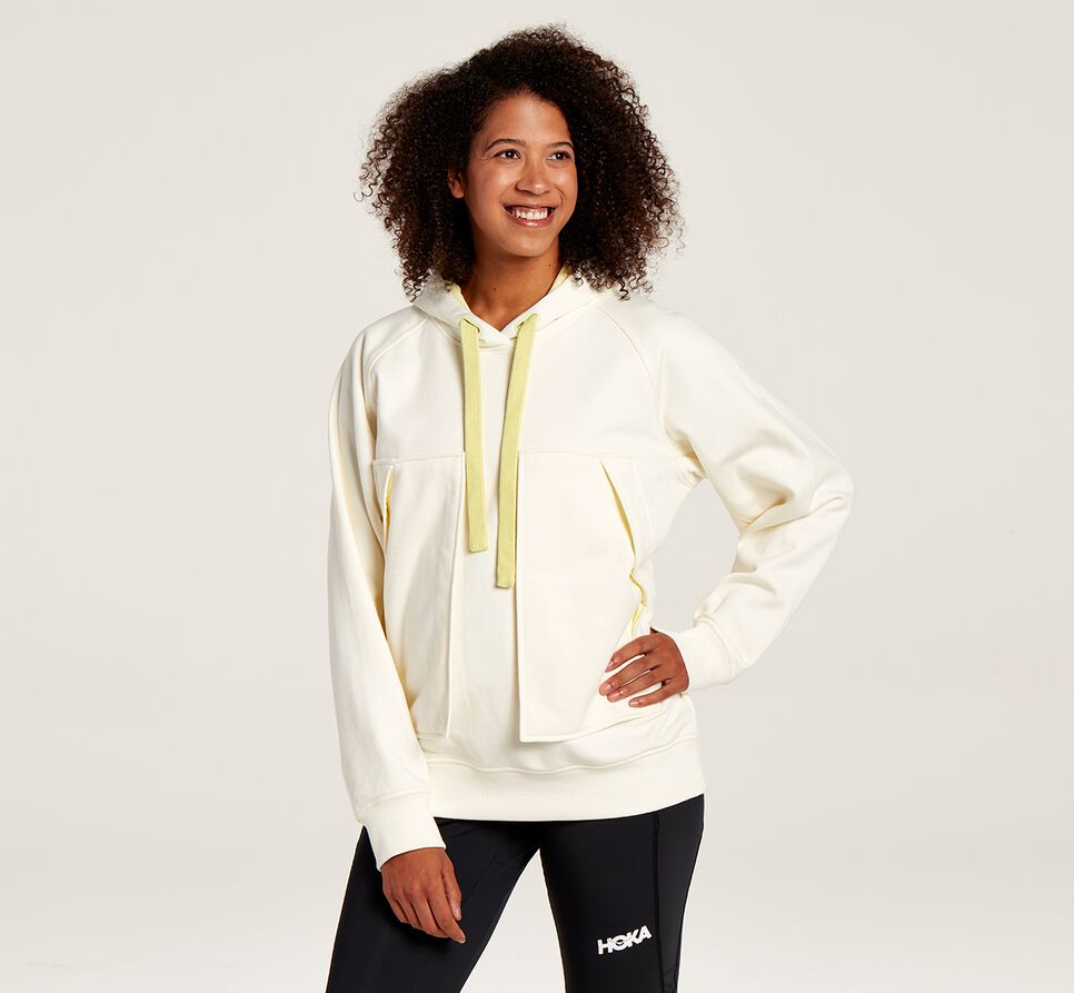 All Gender Hoka One One Bondi Hoodie White | FAVRLK480