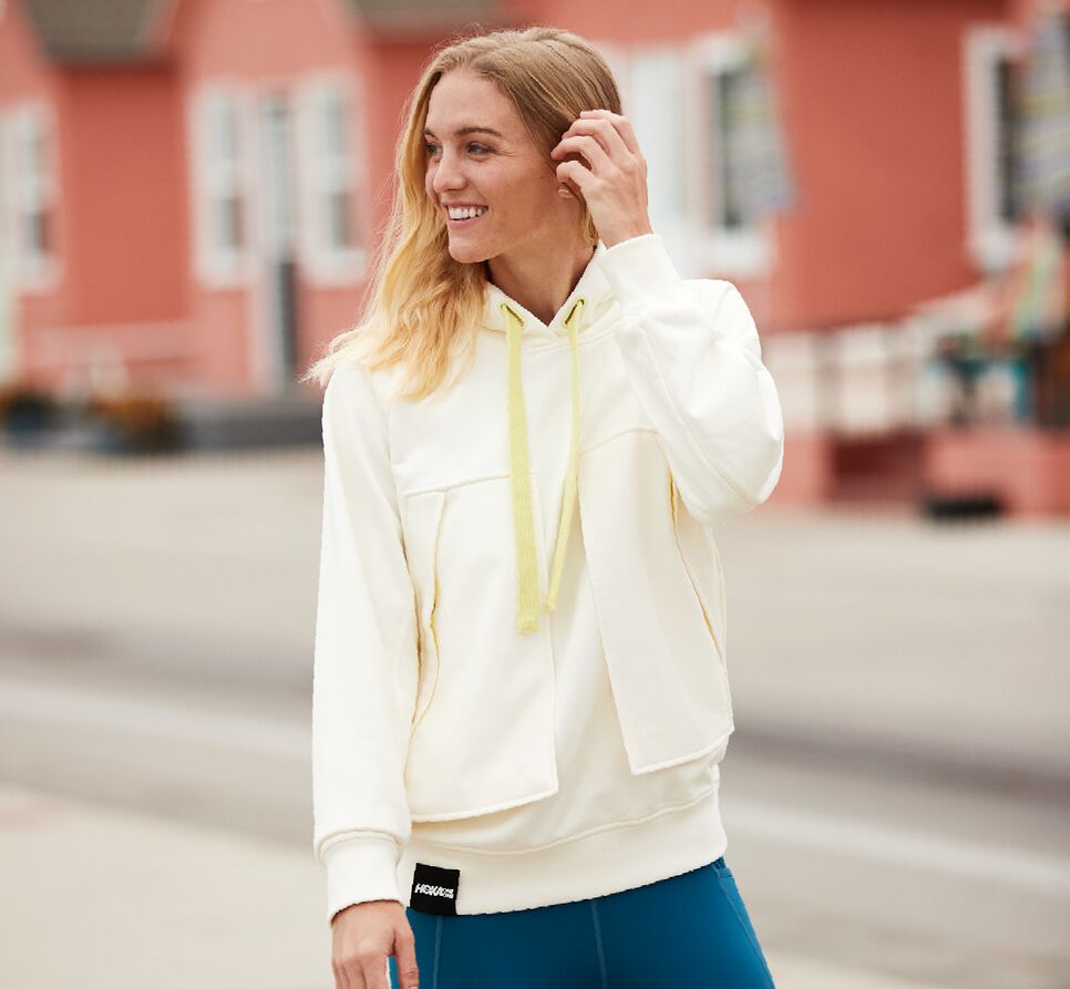 All Gender Hoka One One Bondi Hoodie White | JIDRUO413