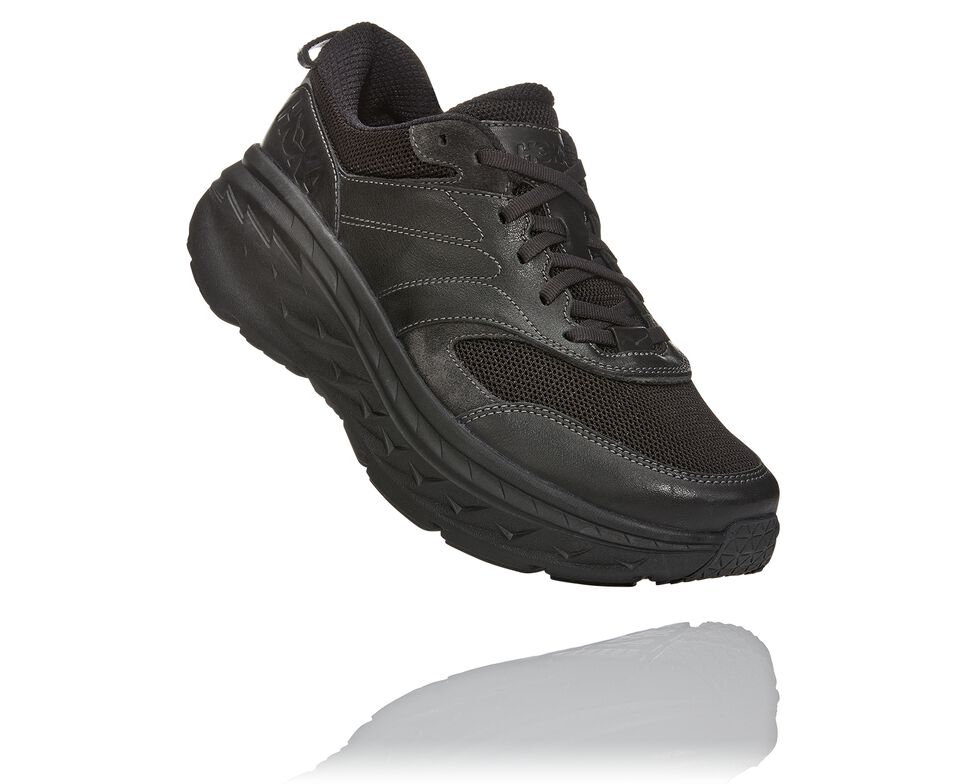 All Gender Hoka One One Bondi L Road Running Shoes Black / Raven | LJZUMK473