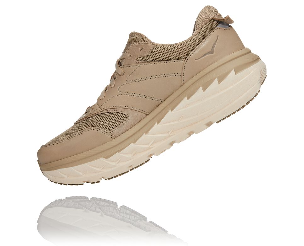 All Gender Hoka One One Bondi L Road Running Shoes Dune / Oxford Tan | OWMQCH704