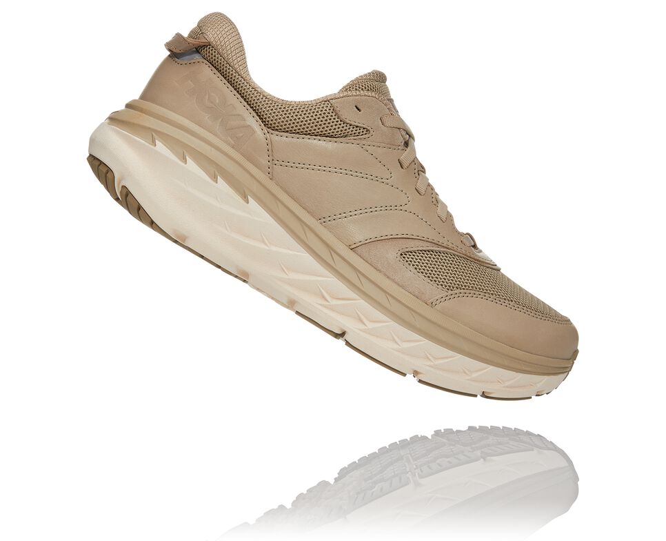 All Gender Hoka One One Bondi L Road Running Shoes Dune / Oxford Tan | OWMQCH704