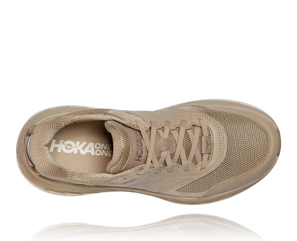 All Gender Hoka One One Bondi L Road Running Shoes Dune / Oxford Tan | OWMQCH704