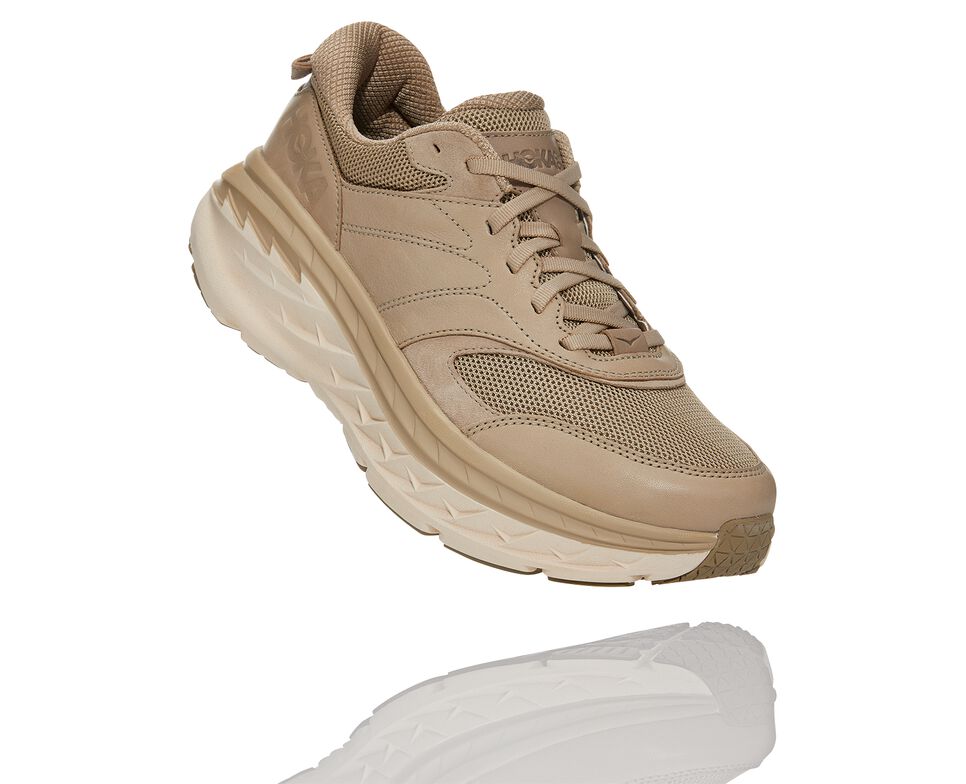 All Gender Hoka One One Bondi L Road Running Shoes Dune / Oxford Tan | OWMQCH704