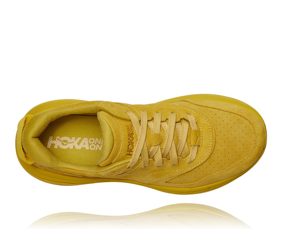 All Gender Hoka One One Bondi L Suede Walking Shoes Celery / Lima Bean | SAFMGW028