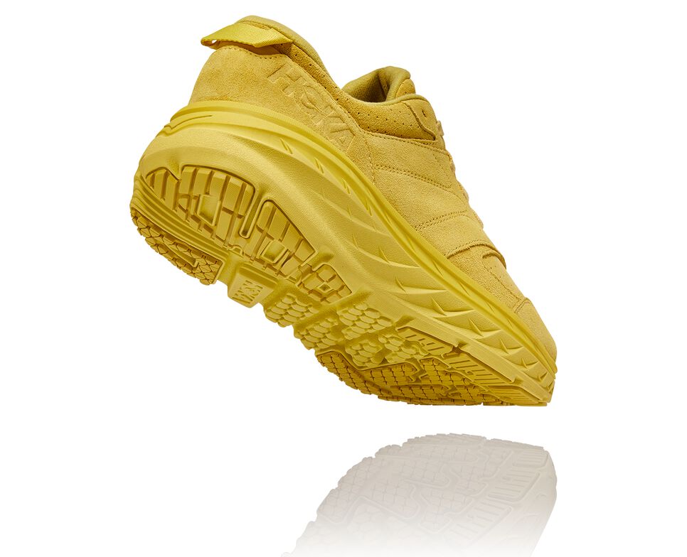 All Gender Hoka One One Bondi L Suede Walking Shoes Celery / Lima Bean | SAFMGW028