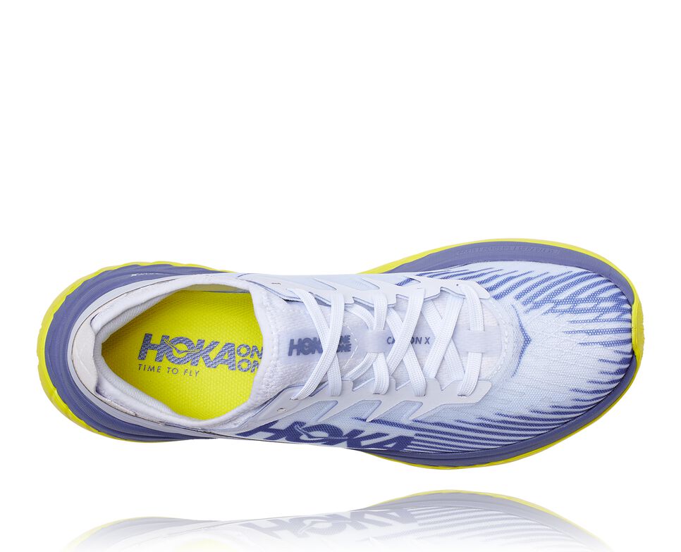 All Gender Hoka One One Carbon X-SPE Road Running Shoes White / Blue Ice | EBDYXR867