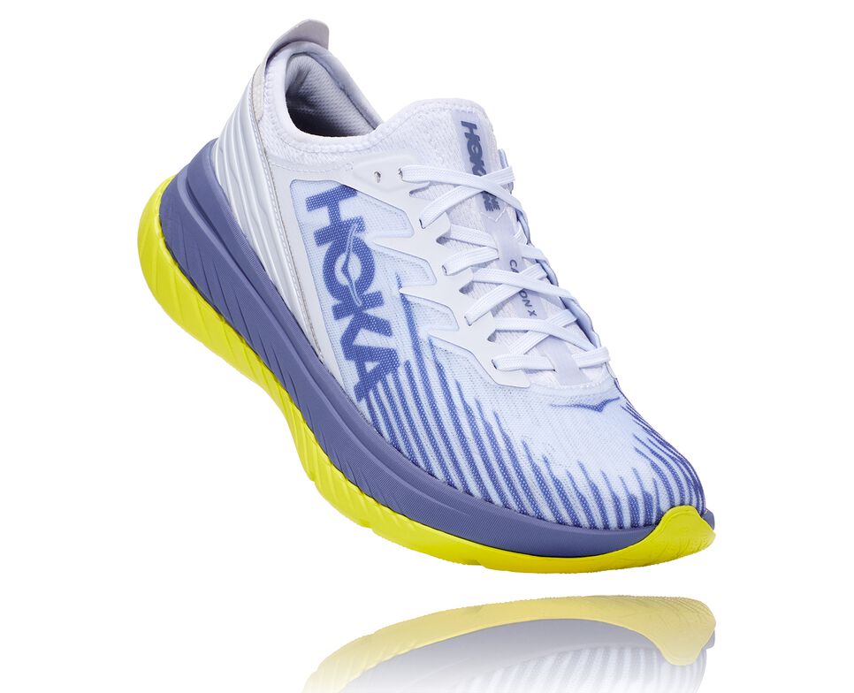 All Gender Hoka One One Carbon X-SPE Road Running Shoes White / Blue Ice | EBDYXR867