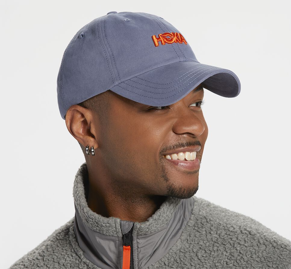 All Gender Hoka One One Casual Hat Blue Grey / Vermilion Orange | NFGBQZ184