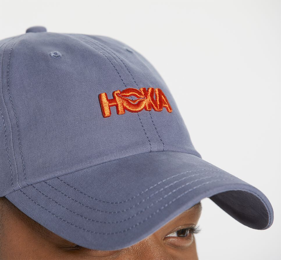 All Gender Hoka One One Casual Hat Blue Grey / Vermilion Orange | NFGBQZ184