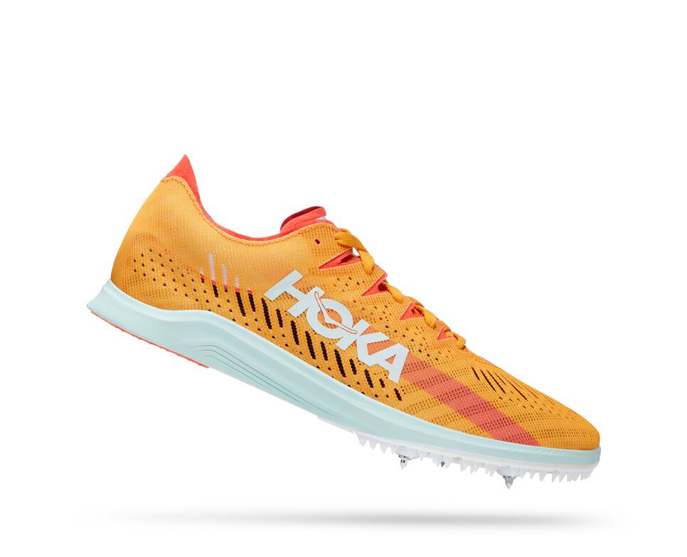 All Gender Hoka One One Cielo X LD Spikes Shoes Radiant Yellow / Camellia | QVMWLT189