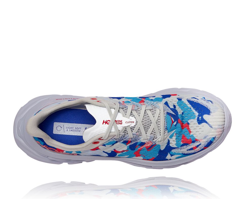 All Gender Hoka One One Clifton Edge Geometric Road Running Shoes Ballad Blue / Blue Flower | AIJOEY605