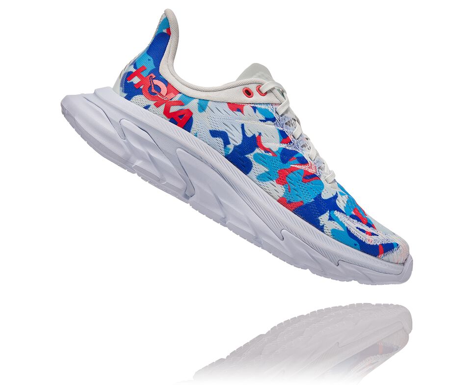 All Gender Hoka One One Clifton Edge Geometric Road Running Shoes Ballad Blue / Blue Flower | AIJOEY605