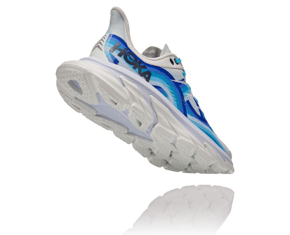 All Gender Hoka One One Clifton Edge Geometric Road Running Shoes Dazzling Blue / Blue Flower | LFJGIH295