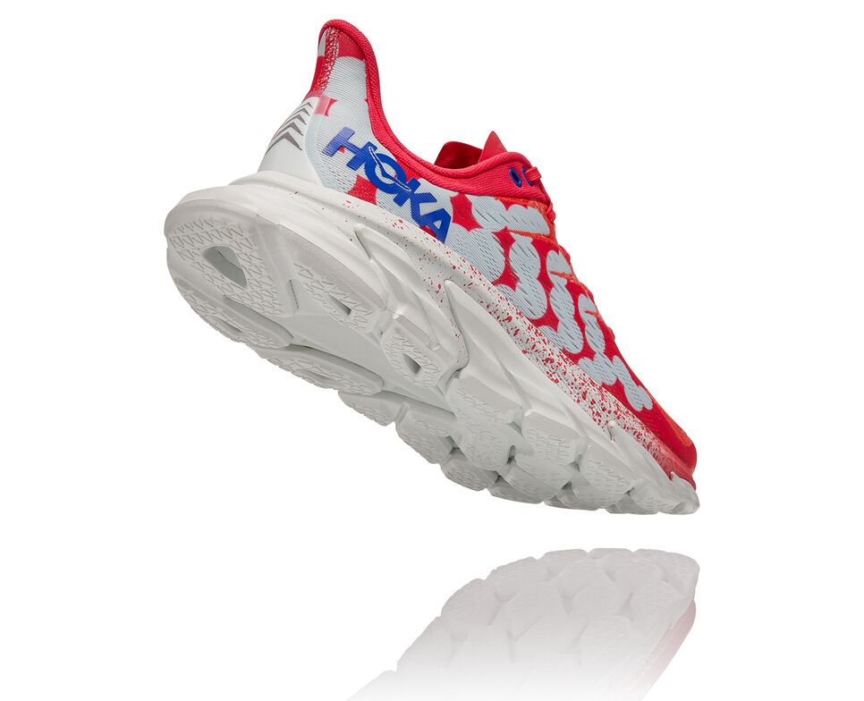 All Gender Hoka One One Clifton Edge Geometric Road Running Shoes Paradise Pink / Blue Flower | OHREBN690