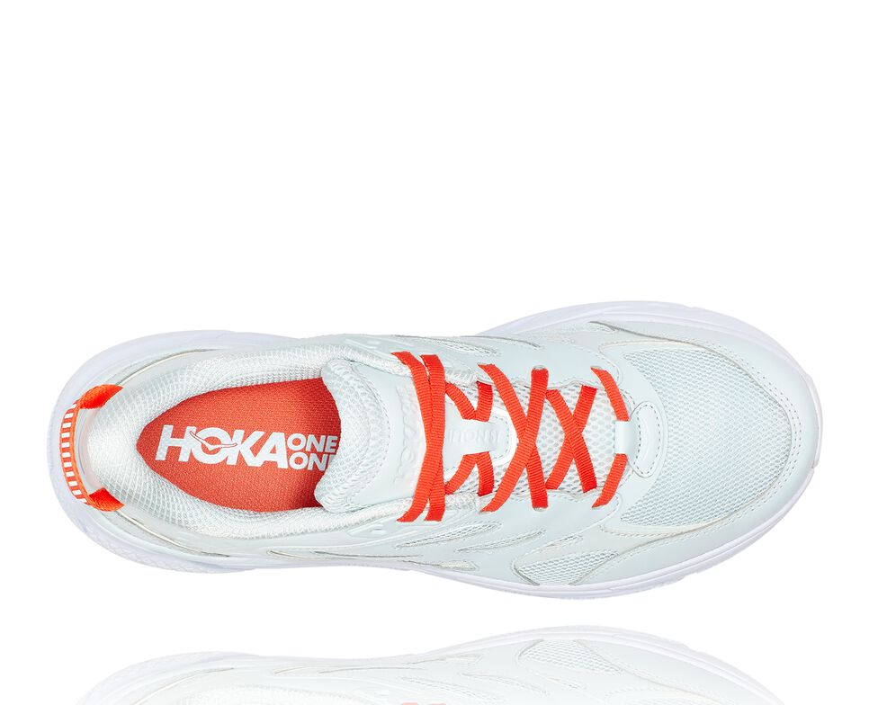 All Gender Hoka One One Clifton L Road Running Shoes Wan Blue / Mandarin Red | BSWKLV568