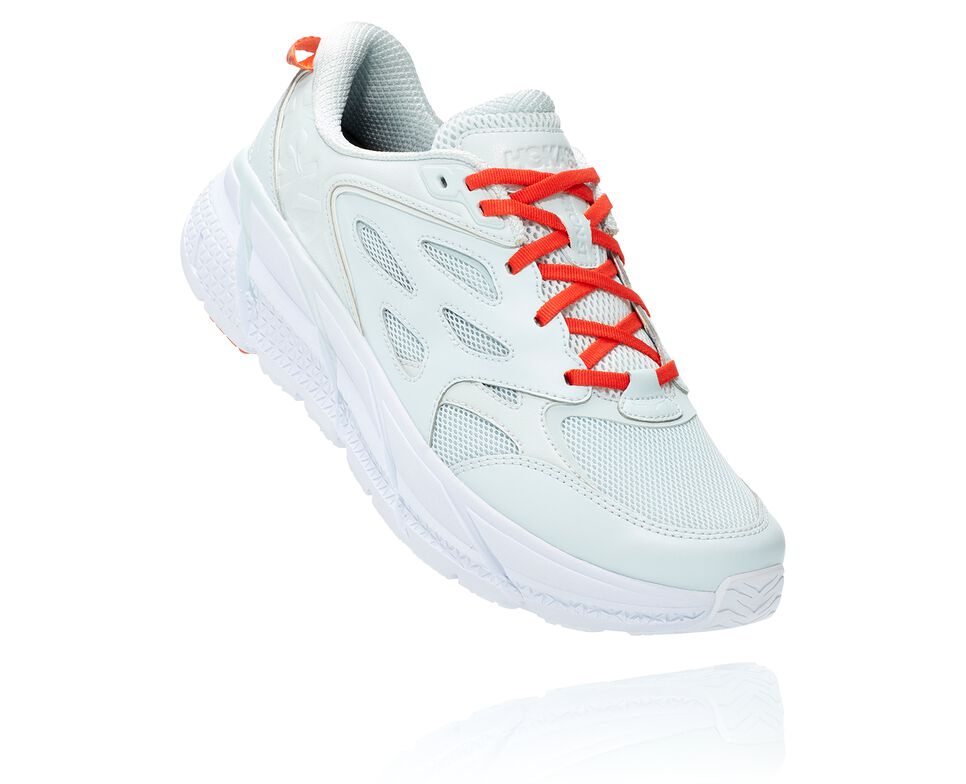 All Gender Hoka One One Clifton L Road Running Shoes Wan Blue / Mandarin Red | BSWKLV568