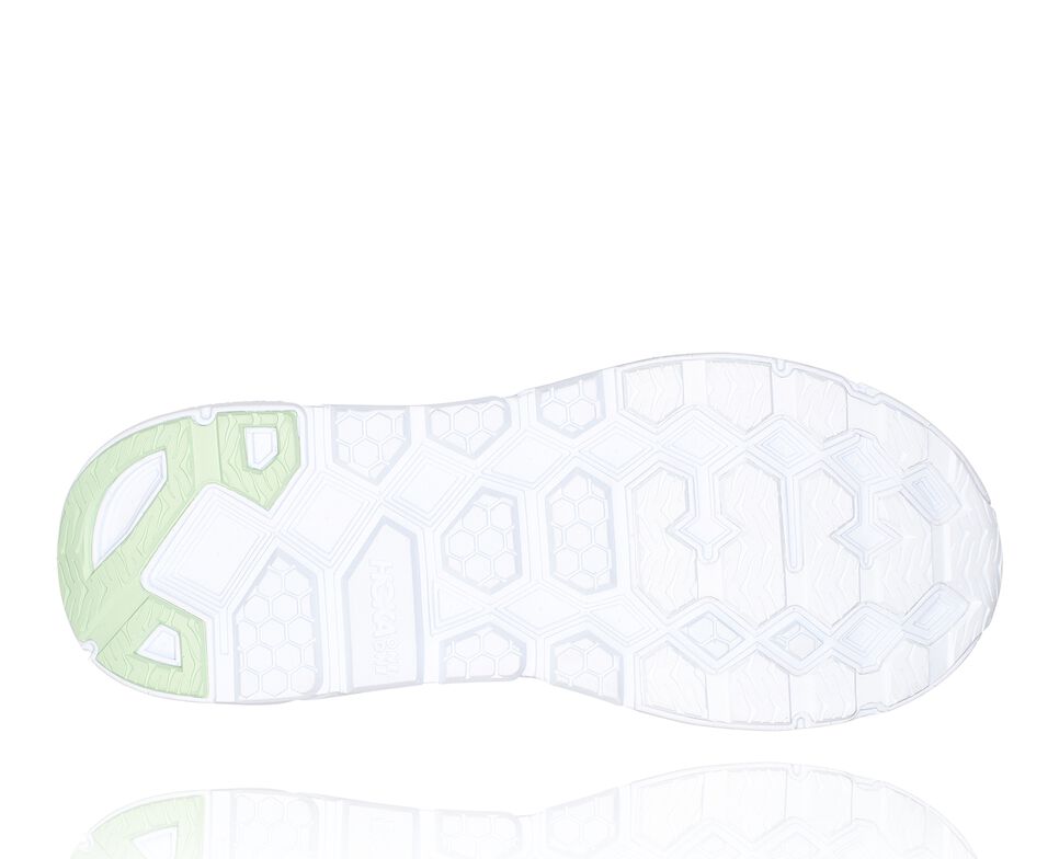 All Gender Hoka One One Clifton L Road Running Shoes White / Green Ash | CIBUFG386