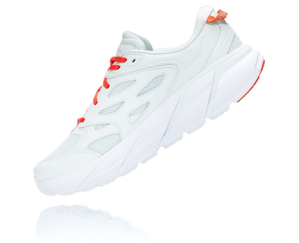 All Gender Hoka One One Clifton L Road Running Shoes Wan Blue / Mandarin Red | WOXASH587